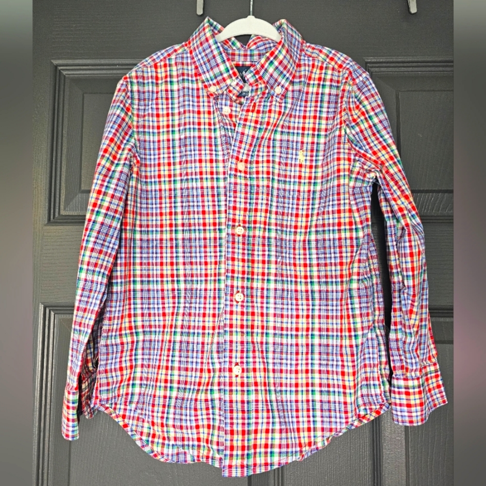 Ralph Lauren plaid button up boy's size 5